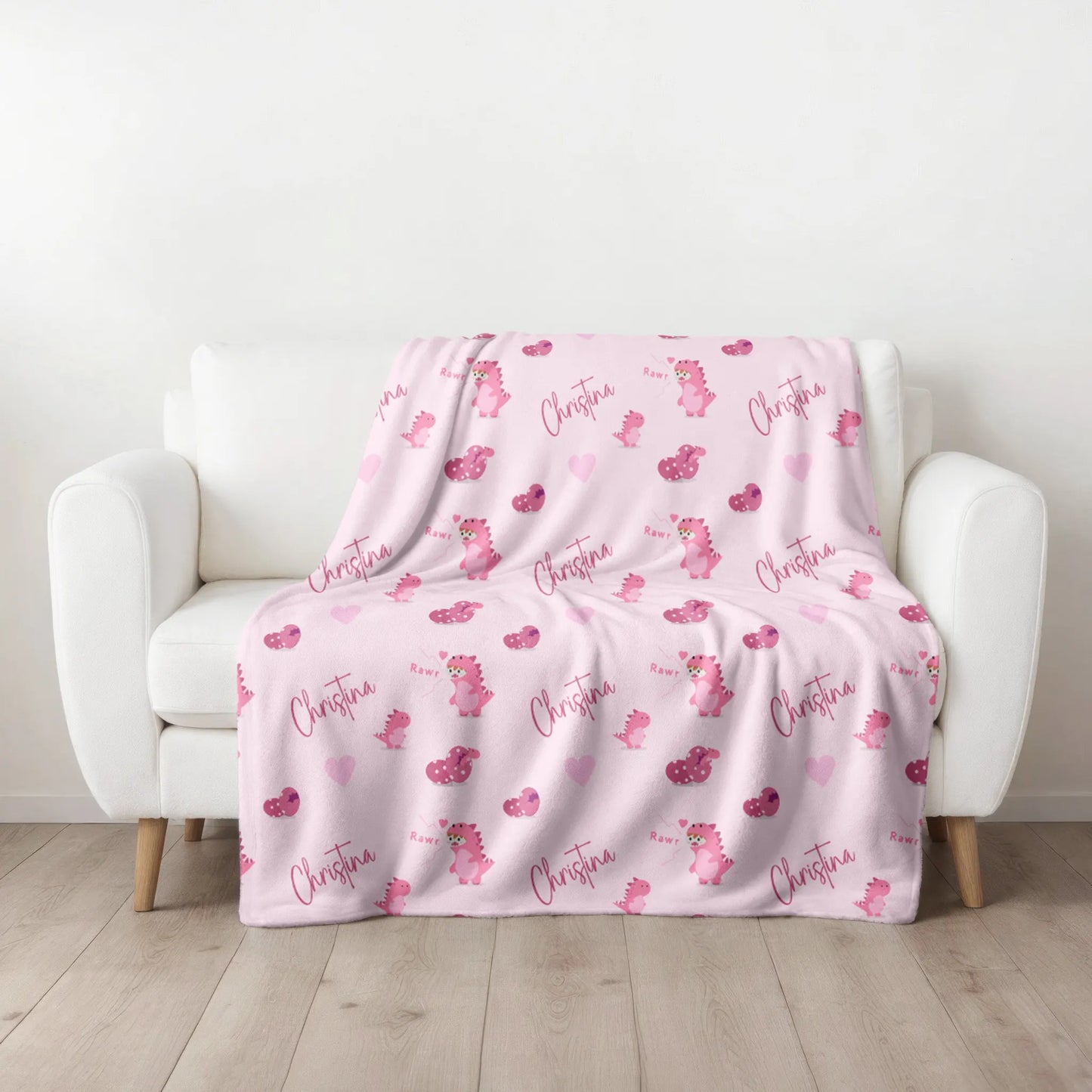 Personalized Gift | Custom Name Dinosaur Egg Blanket For Kids BL-13