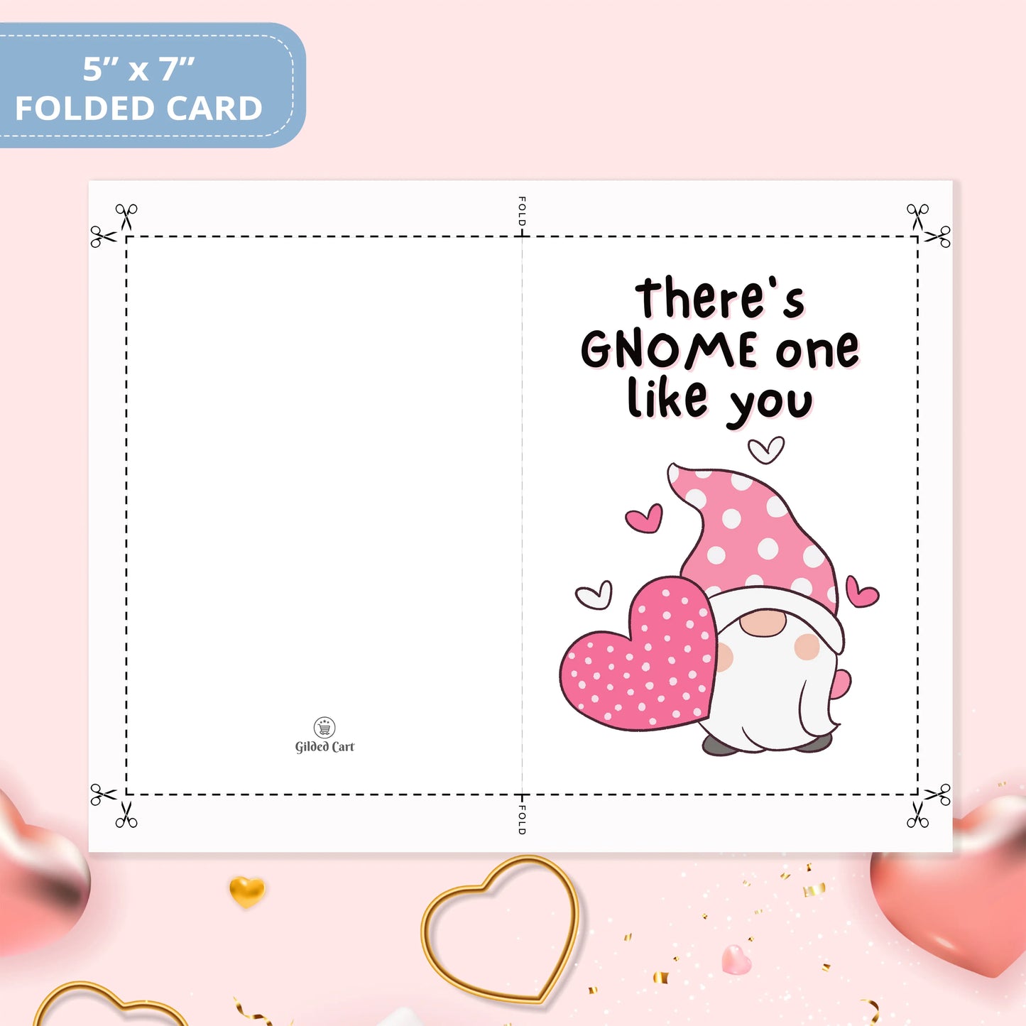 Valentines Card Printable Digital Download | There's Gnome One Like You 39