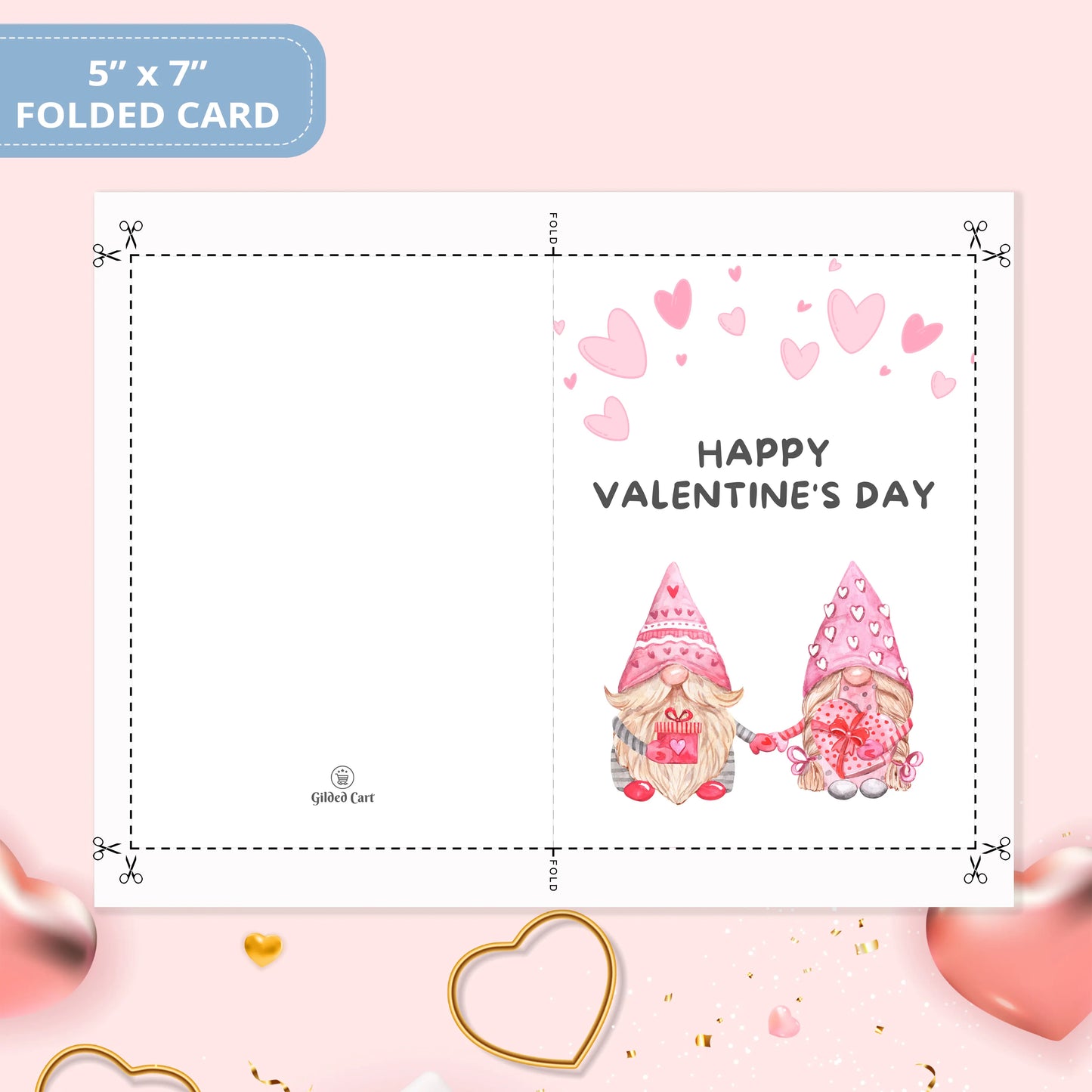 Valentines Card Printable Digital Download | Valentines Gnome Card 32