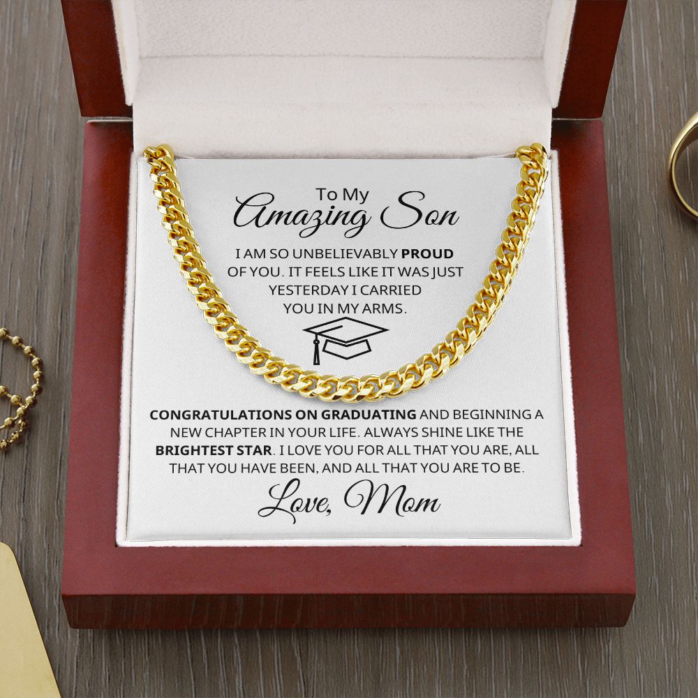 Graduation Gift For Him | Brightest Star Cuban Link Chain 0847CT1