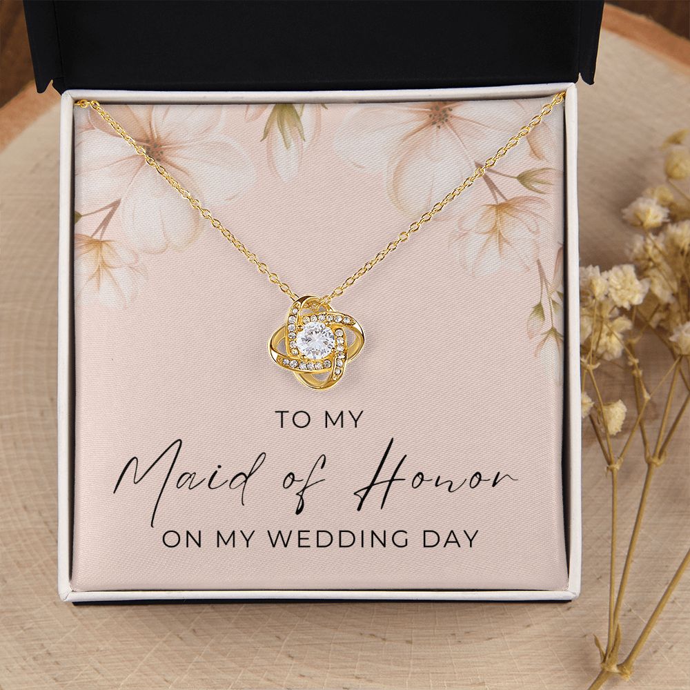 Maid of Honor Gift | White Gold Necklace 0853LT2