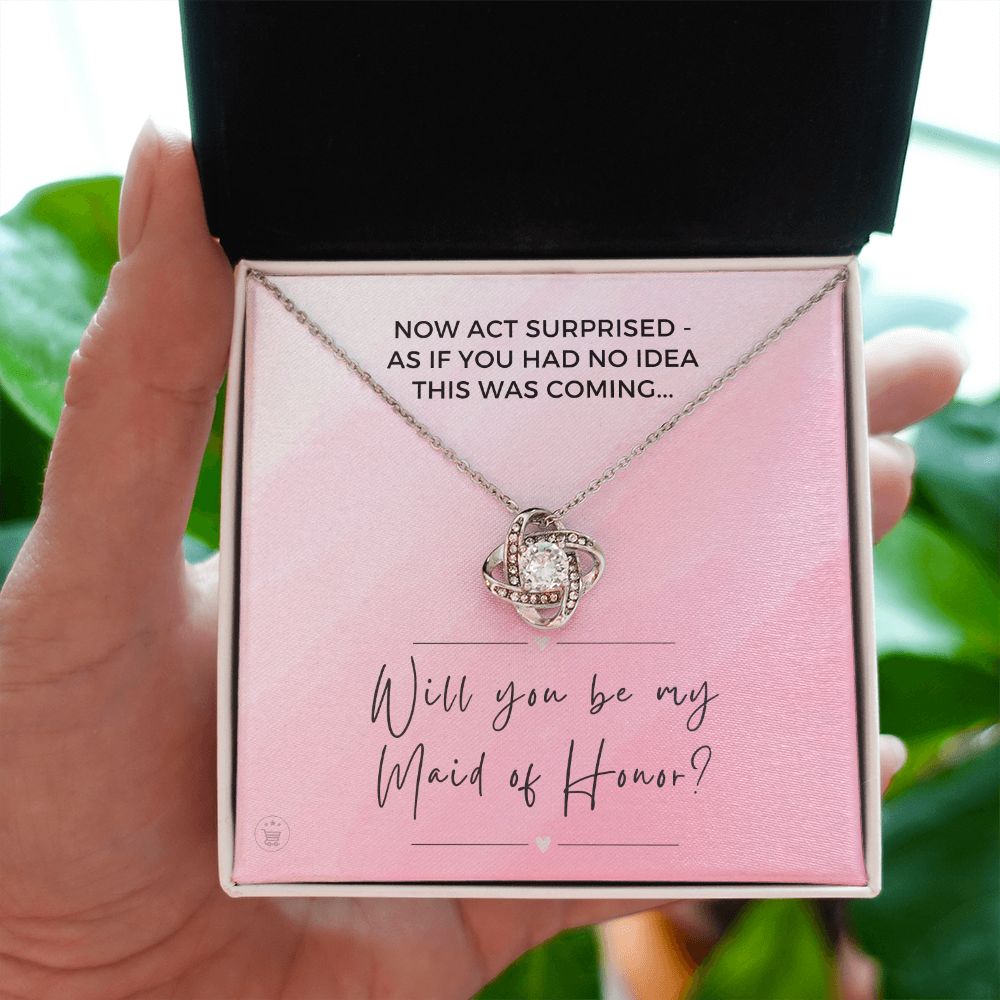 Will You Be My Maid Of Honor White Gold Necklace Gift 0852LT12