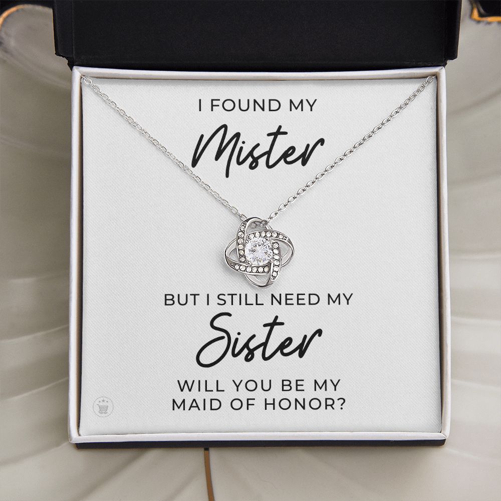 Will You Be My Maid Of Honor White Gold Necklace Gift 0854LT2