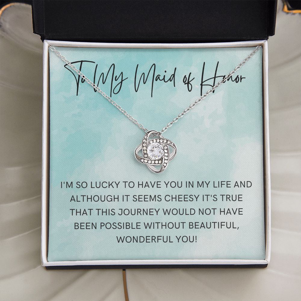 Maid of Honor Gift | White Gold Necklace 0855LT3