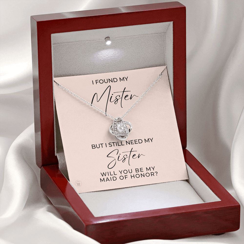 Will You Be My Maid Of Honor White Gold Necklace Gift 0854LT3