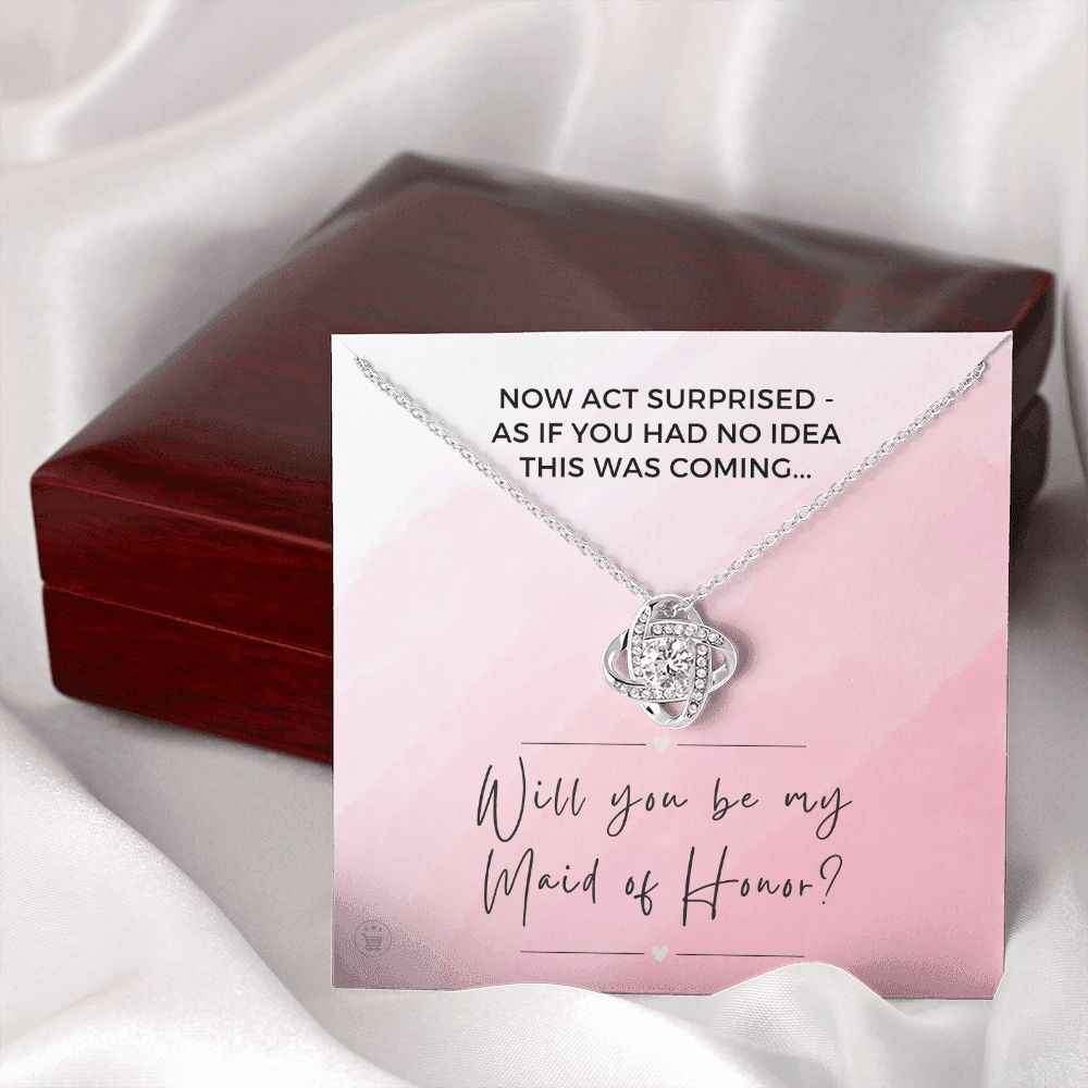 Will You Be My Maid Of Honor White Gold Necklace Gift 0852LT12