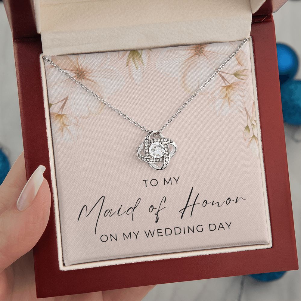 Maid of Honor Gift | White Gold Necklace 0853LT2