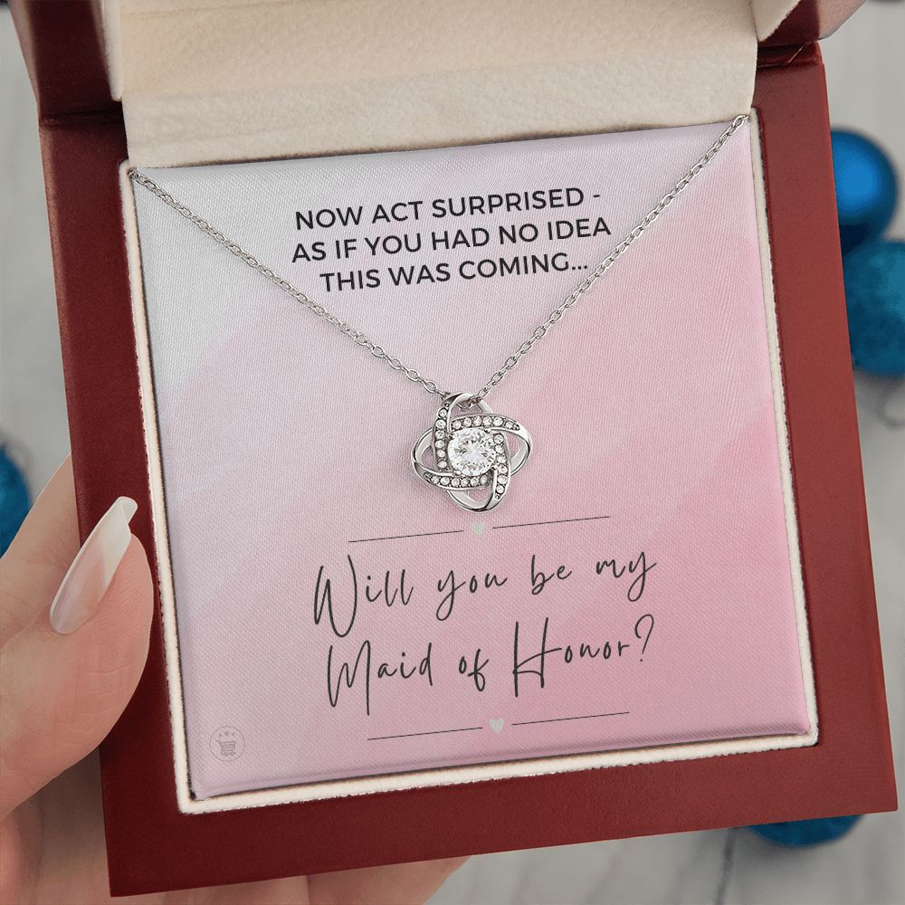 Will You Be My Maid Of Honor White Gold Necklace Gift 0852LT12