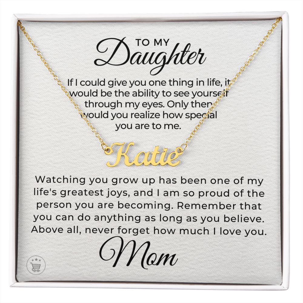 Personalized Daughter Gift From Mom | Believe Name Necklace 0576NNT5