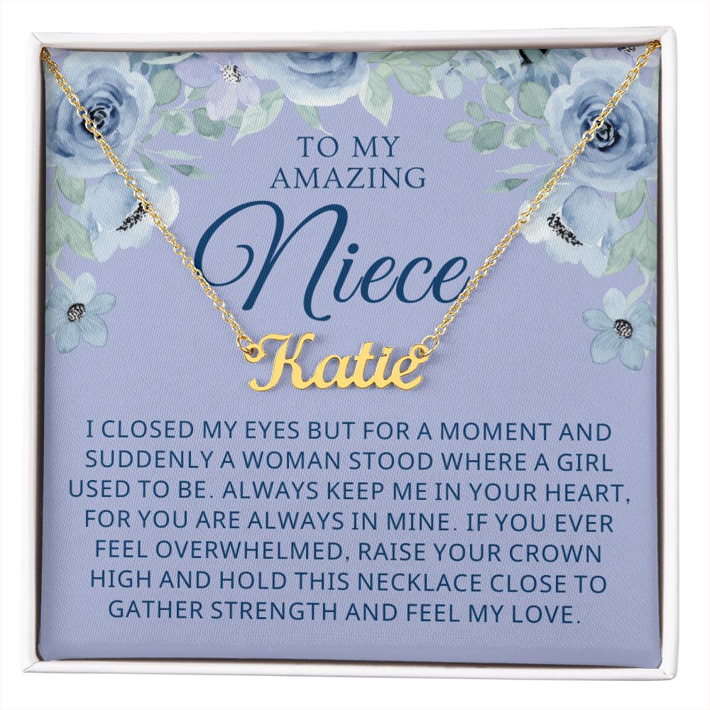 Personalized Niece Gift From Aunt | In My Heart Name Necklace 0632NNT13