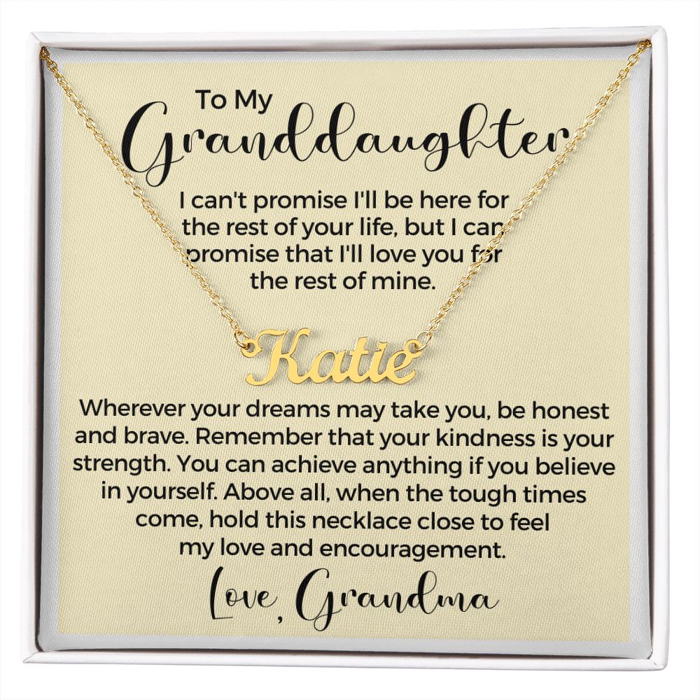Personalized Granddaughter Gift From Grandma | My Promise Name Necklace 0546NNT16