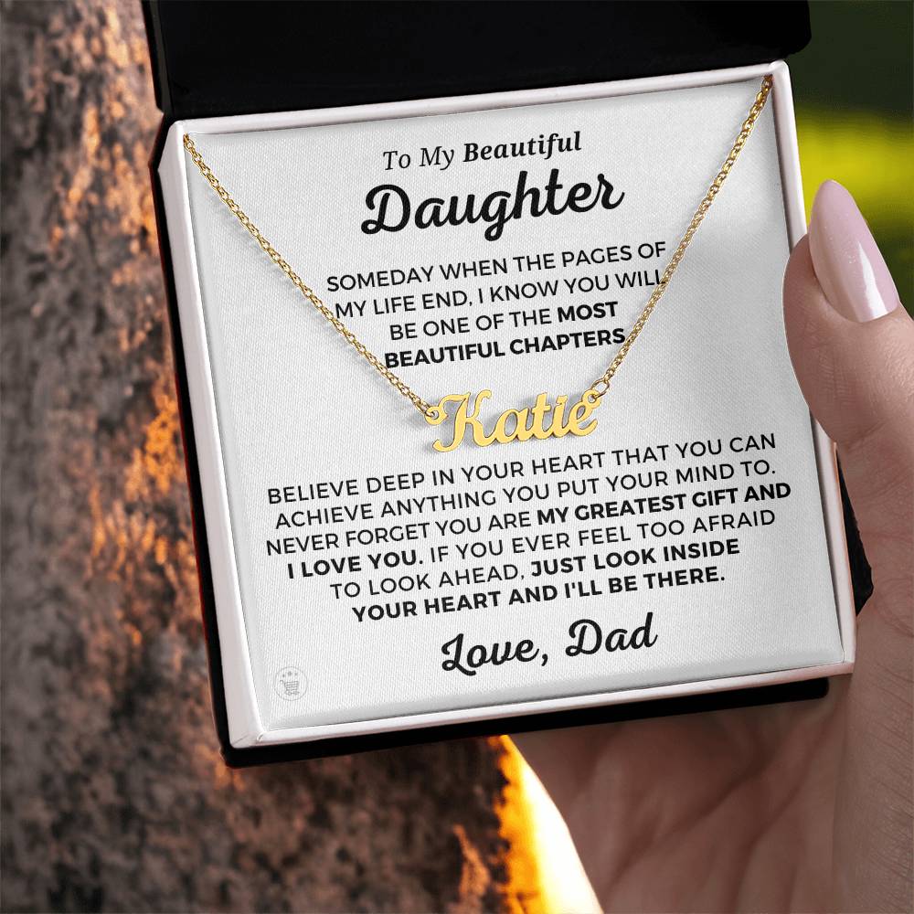 Personalized Daughter Gift From Dad | Greatest Gift Name Necklace 0703NNT1