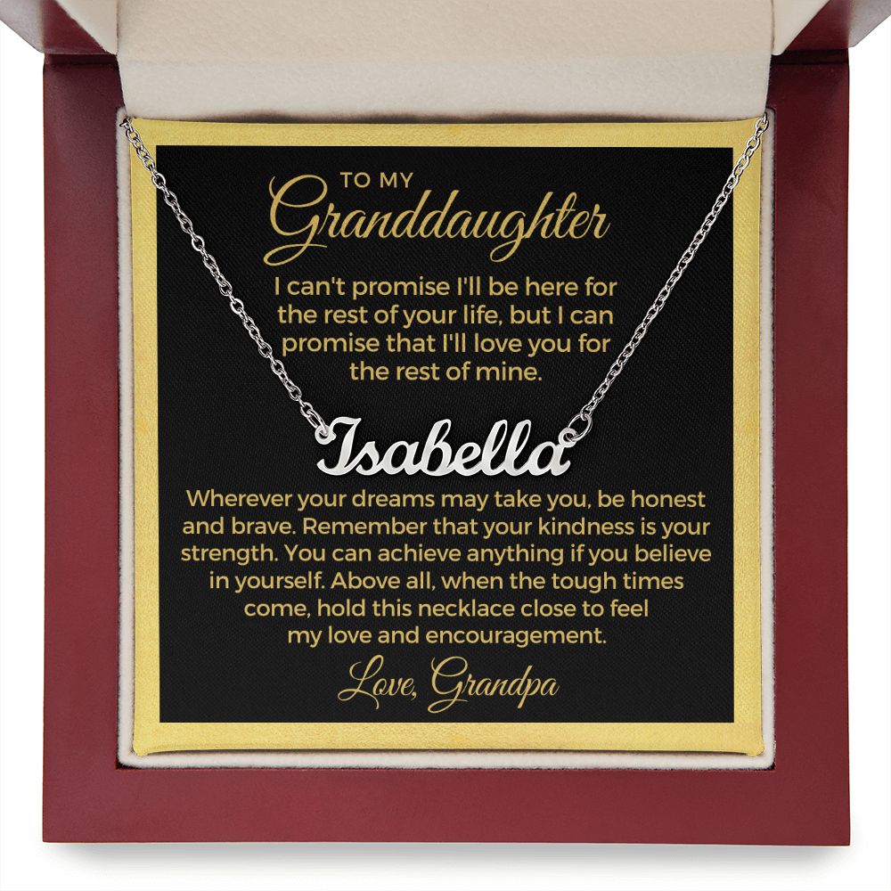 Personalized Granddaughter Gift From Grandpa | My Promise Name Necklace 0690NNT15