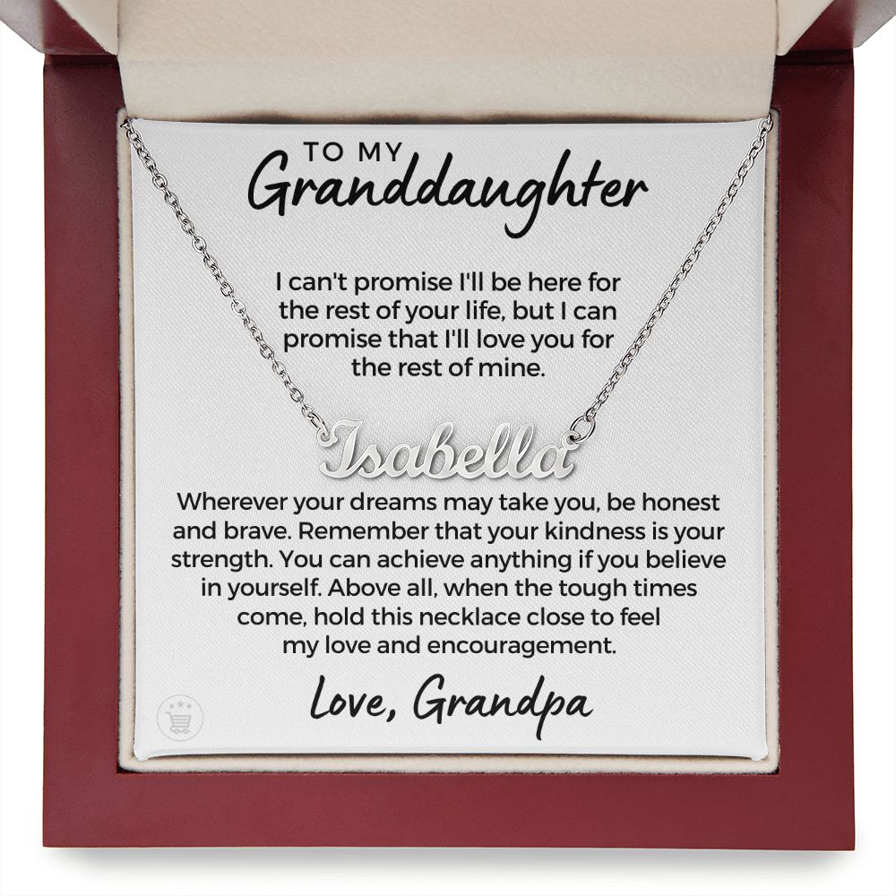 Personalized Granddaughter Gift From Grandpa | My Promise Name Necklace 0690NNT20