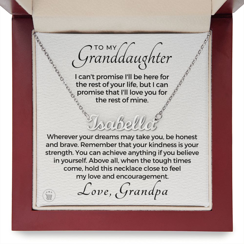 Personalized Granddaughter Gift From Grandpa | My Promise Name Necklace 0690NNT8
