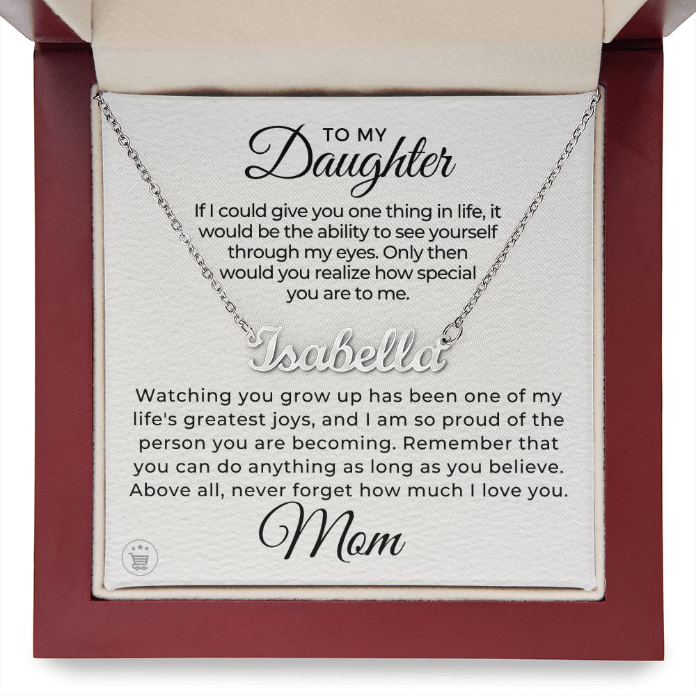 Personalized Daughter Gift From Mom | Believe Name Necklace 0576NNT5