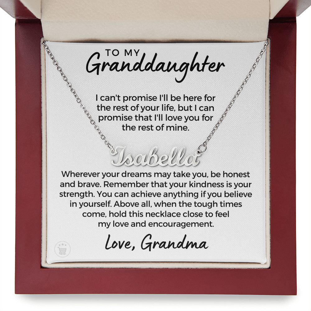 Personalized Granddaughter Gift From Grandma | My Promise Name Necklace 0716NNT1