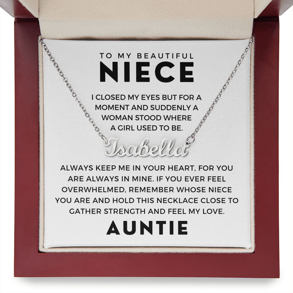 Personalized Niece Gift From Aunt | In My Heart Name Necklace 0631NNT9