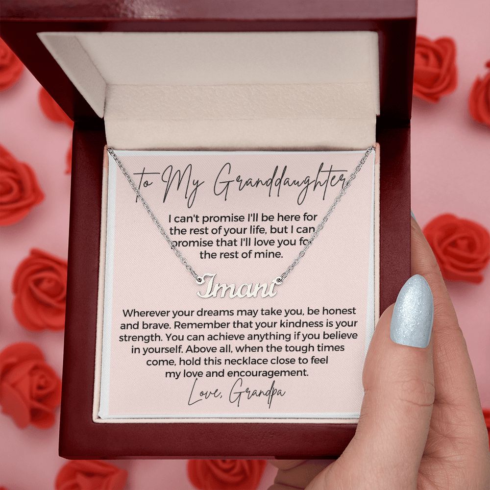 Personalized Granddaughter Gift From Grandpa | My Promise Name Necklace 0690NNT4