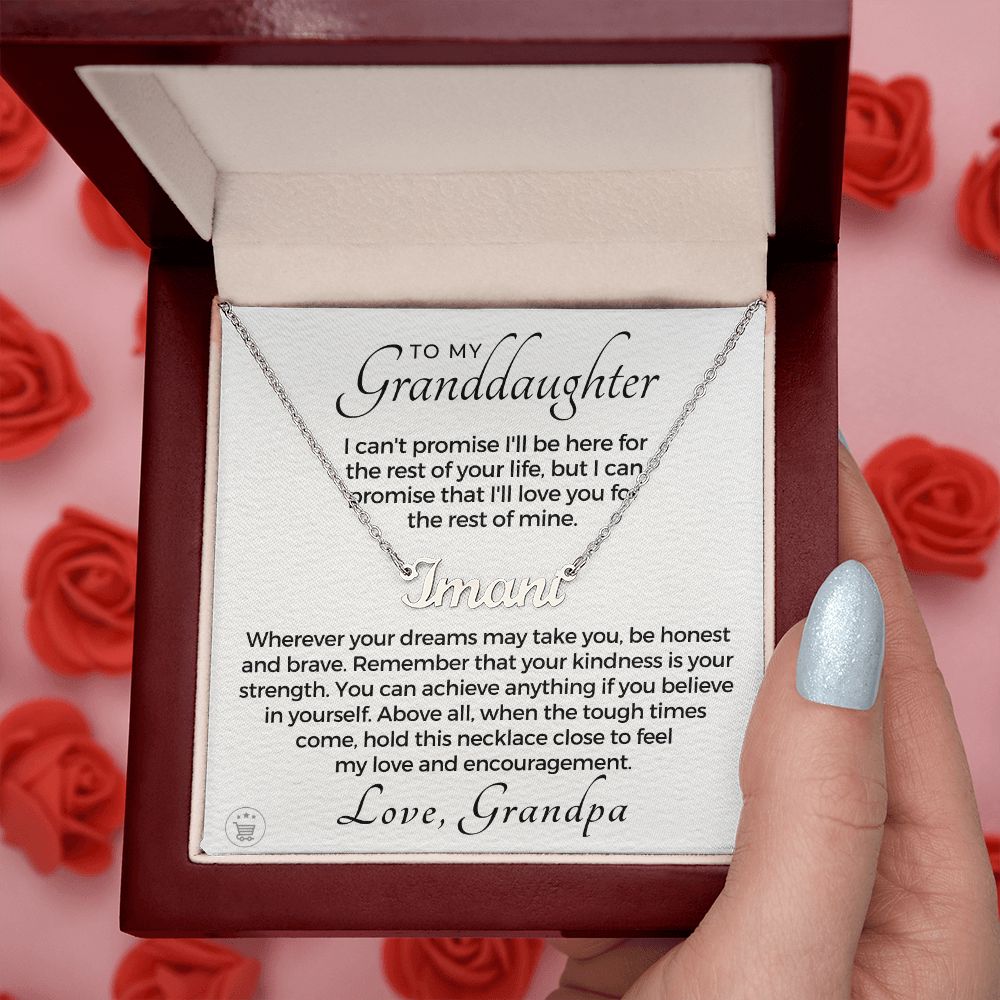 Personalized Granddaughter Gift From Grandpa | My Promise Name Necklace 0690NNT8