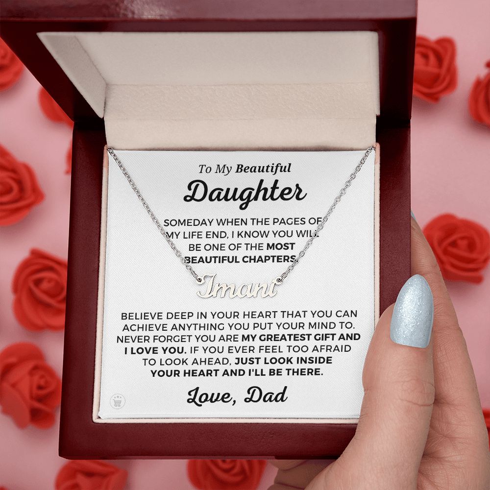Personalized Daughter Gift From Dad | Greatest Gift Name Necklace 0703NNT1
