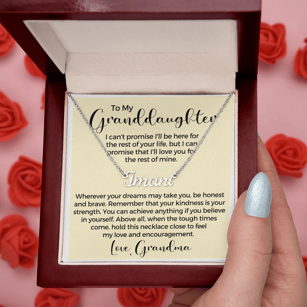 Personalized Granddaughter Gift From Grandma | My Promise Name Necklace 0546NNT16