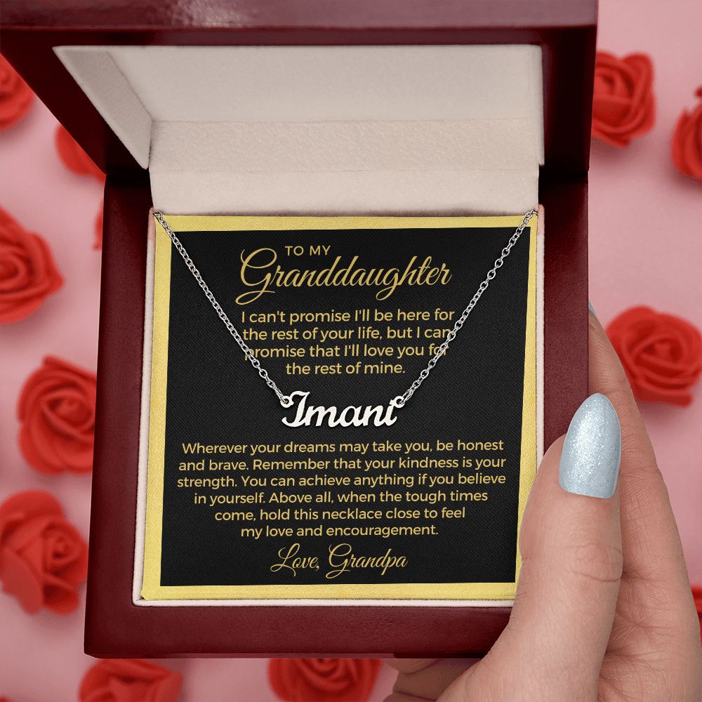 Personalized Granddaughter Gift From Grandpa | My Promise Name Necklace 0690NNT15