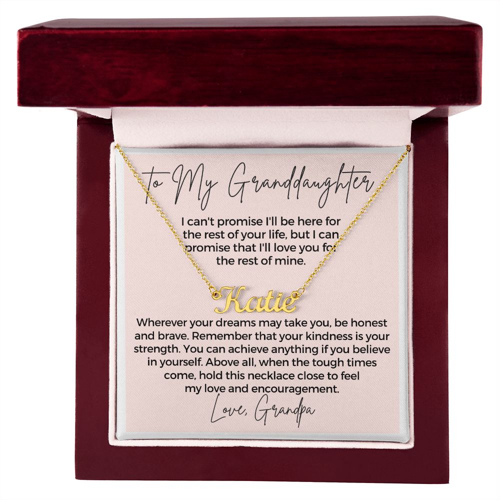 Personalized Granddaughter Gift From Grandpa | My Promise Name Necklace 0690NNT4