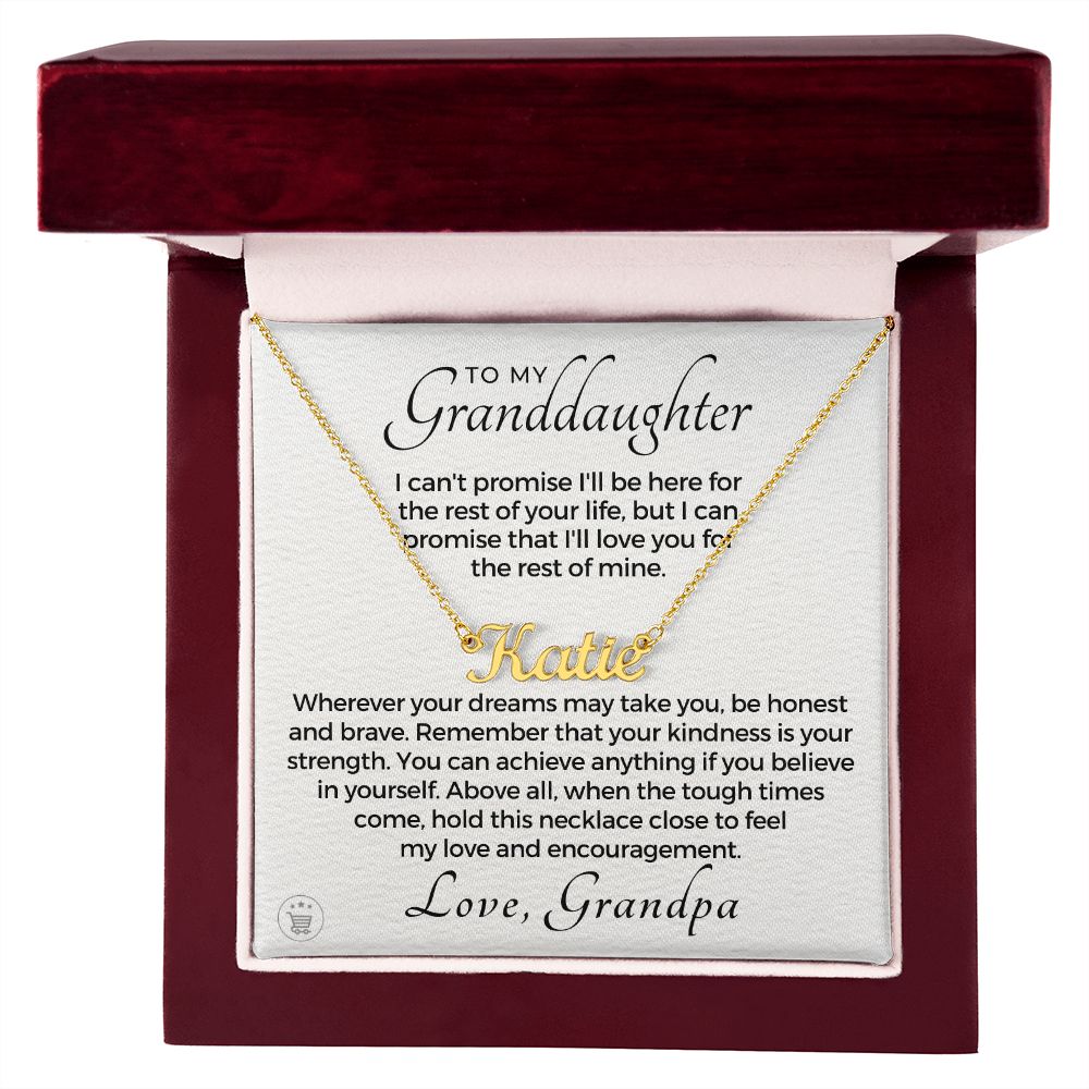 Personalized Granddaughter Gift From Grandpa | My Promise Name Necklace 0690NNT8