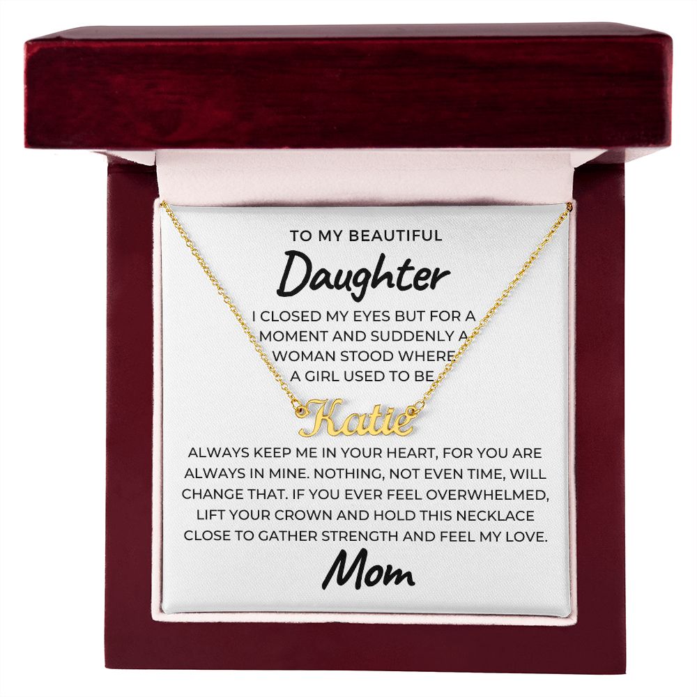 Personalized Daughter Gift From Mom | Keep Me Name Necklace 0714NNT1