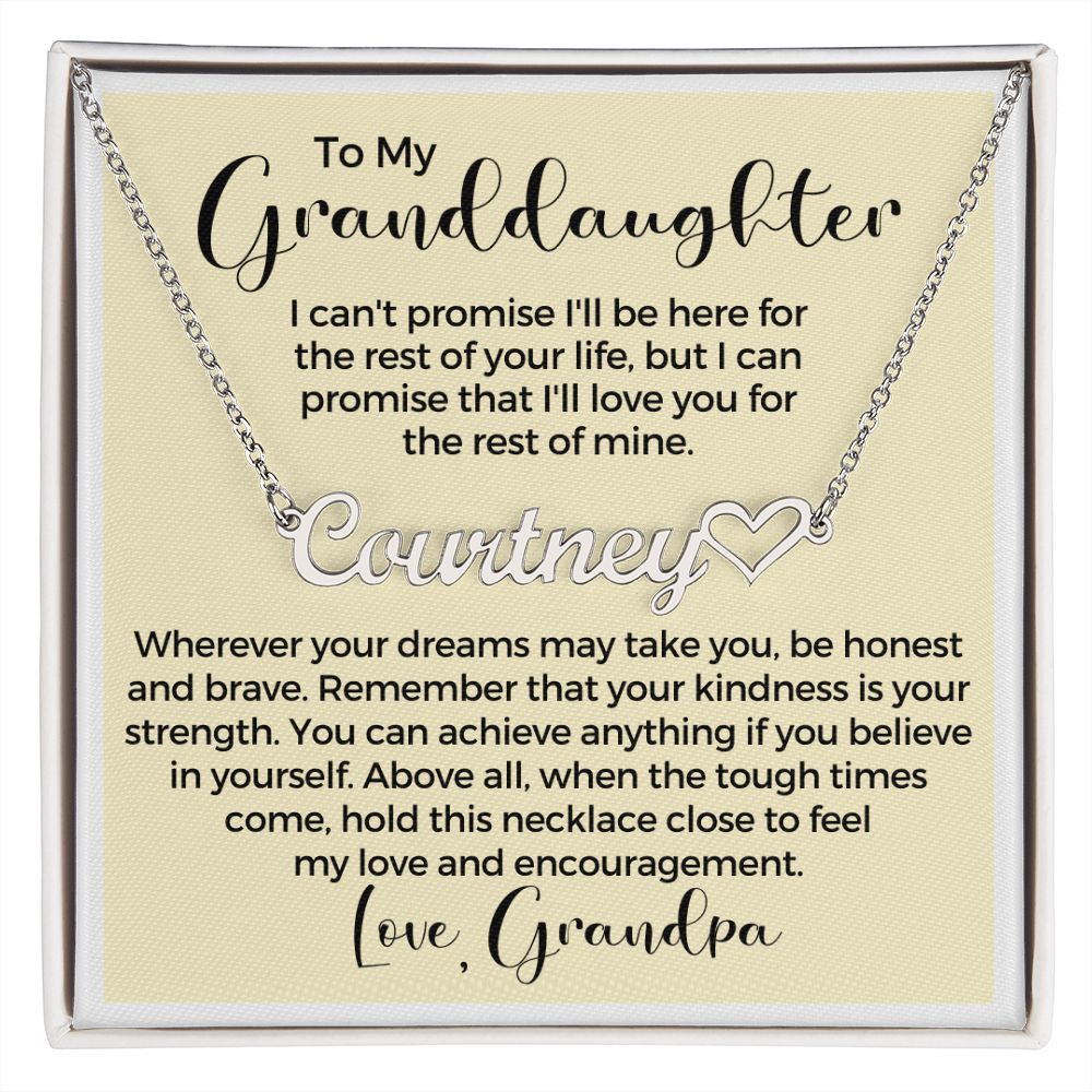 Personalized Granddaughter Gift From Grandpa | My Promise Name Necklace 0690HNNT6