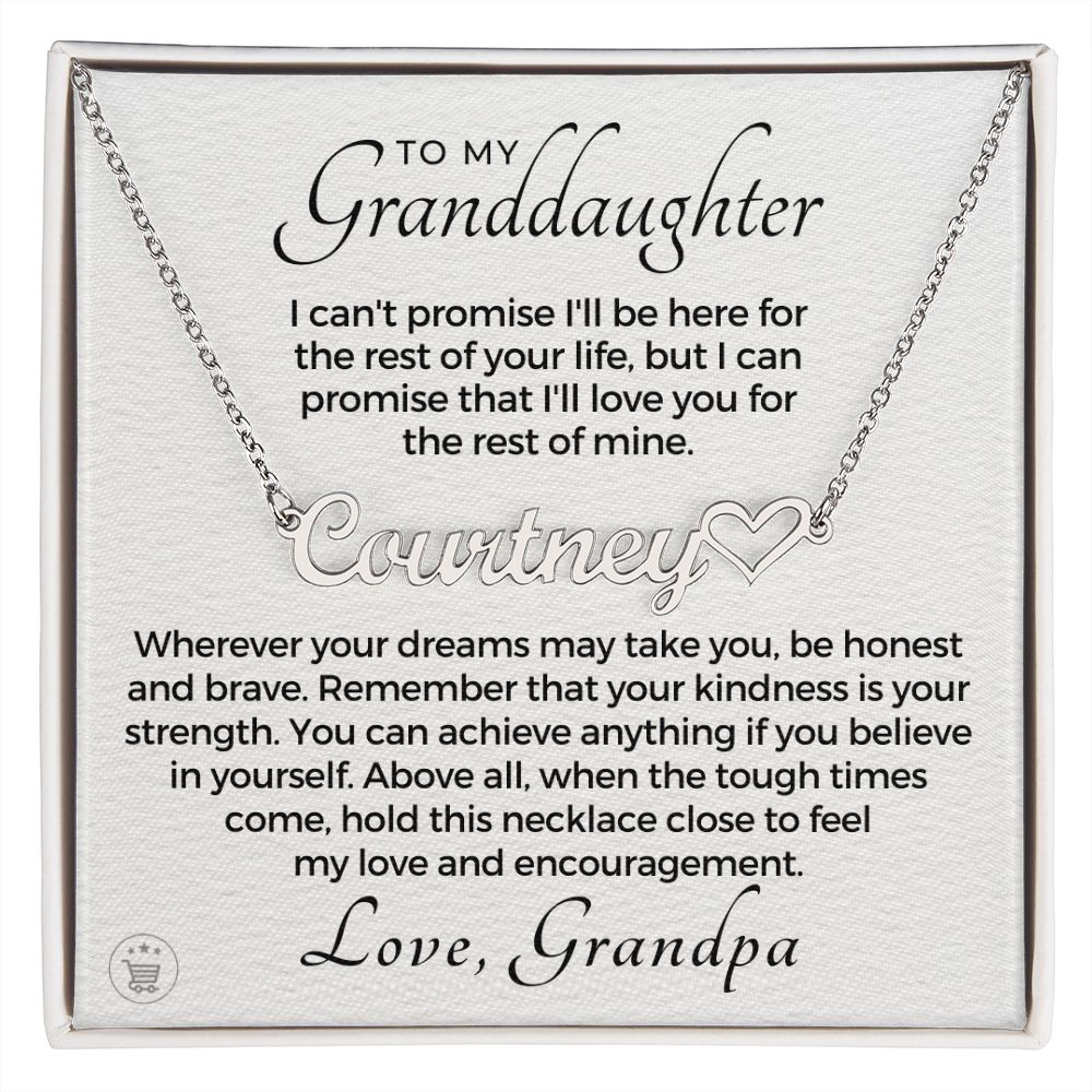Personalized Granddaughter Gift From Grandpa | My Promise Name Necklace 0690HNNT8