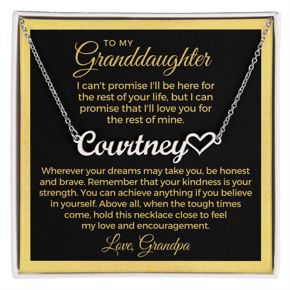 Personalized Granddaughter Gift From Grandpa | My Promise Name Necklace 0690HNNT15