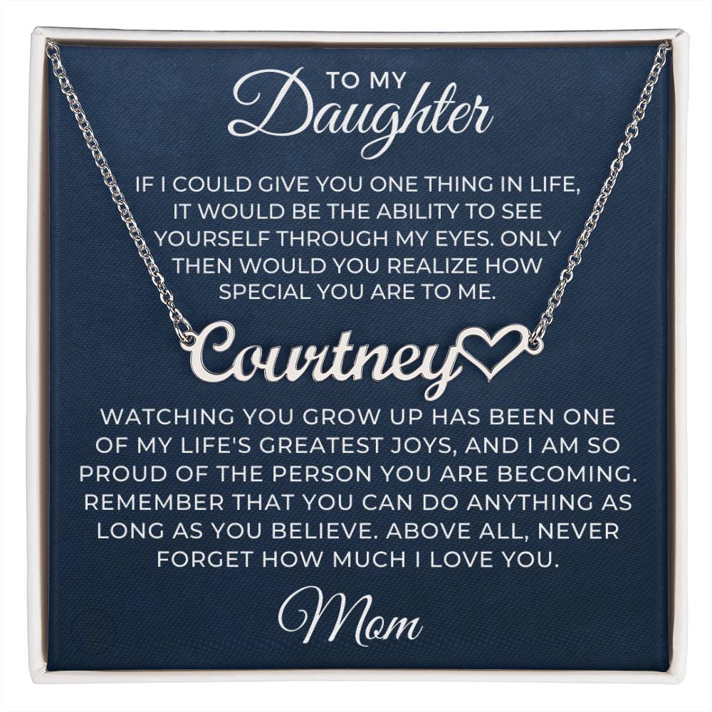 Personalized Daughter Gift From Mom | Believe Name Necklace 0576HNNT12