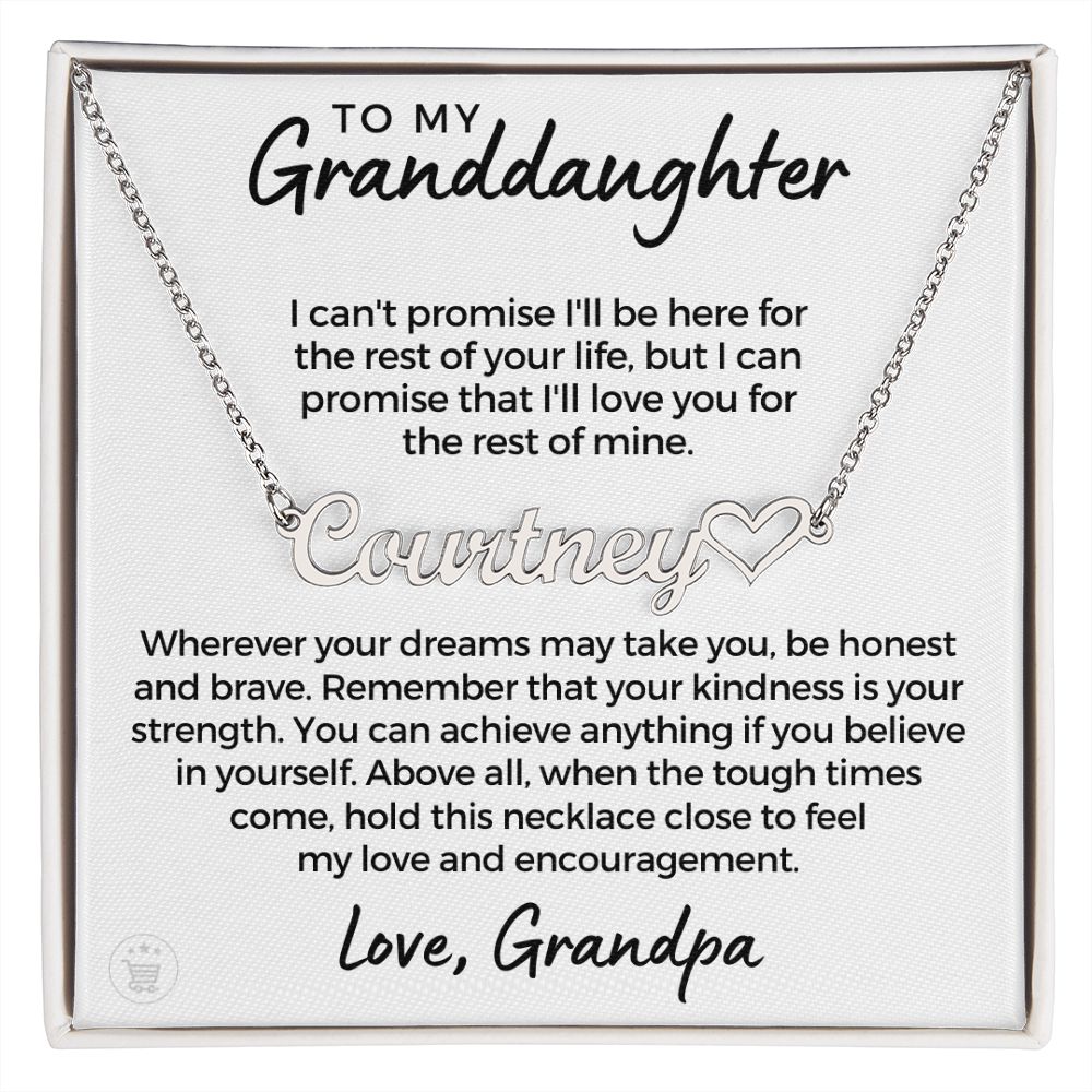 Personalized Granddaughter Gift From Grandpa | My Promise Name Necklace 0690HNNT20