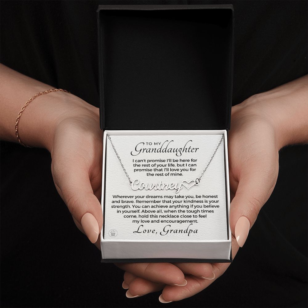 Personalized Granddaughter Gift From Grandpa | My Promise Name Necklace 0690HNNT8