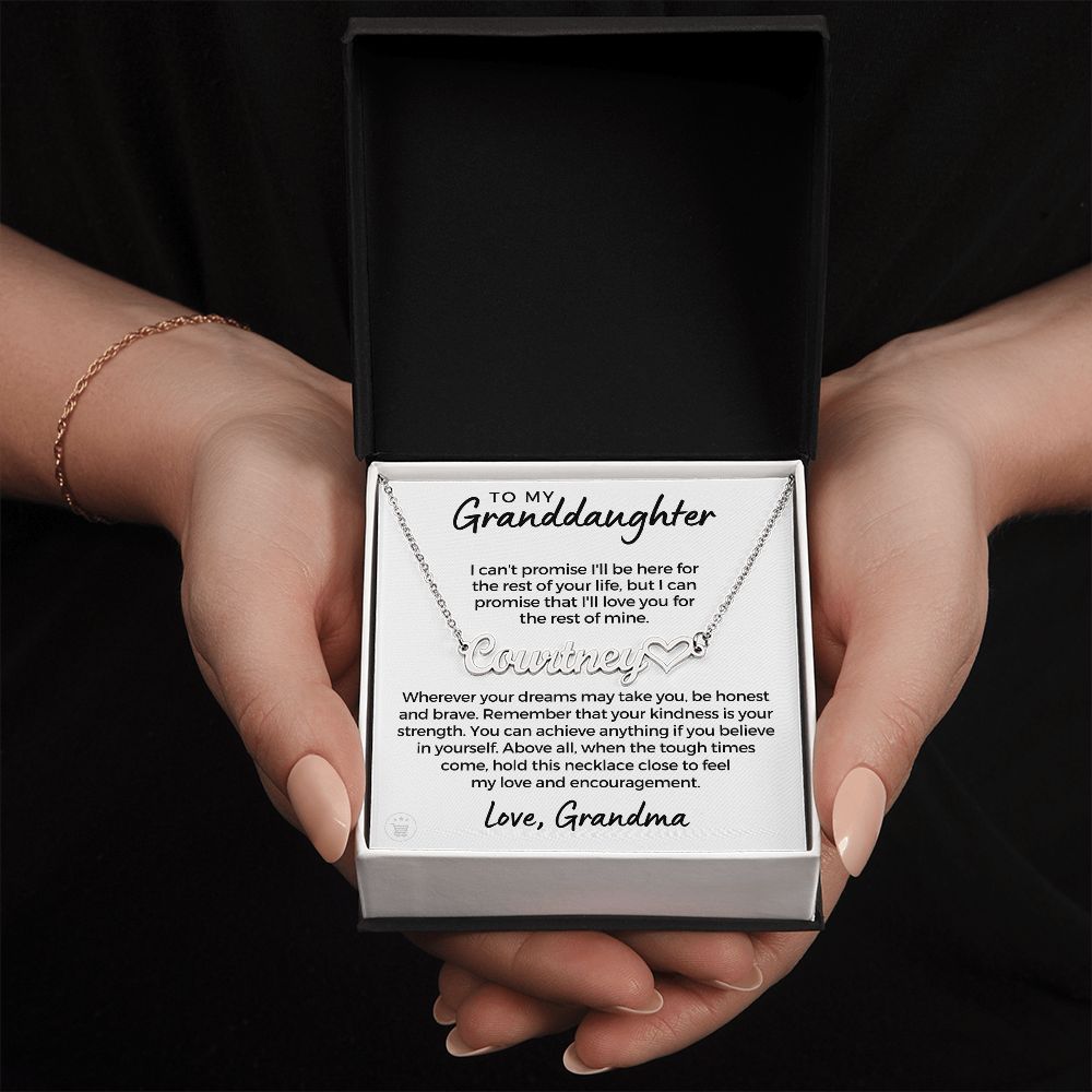 Personalized Granddaughter Gift From Grandma | My Promise Name Necklace 0716HNNT1