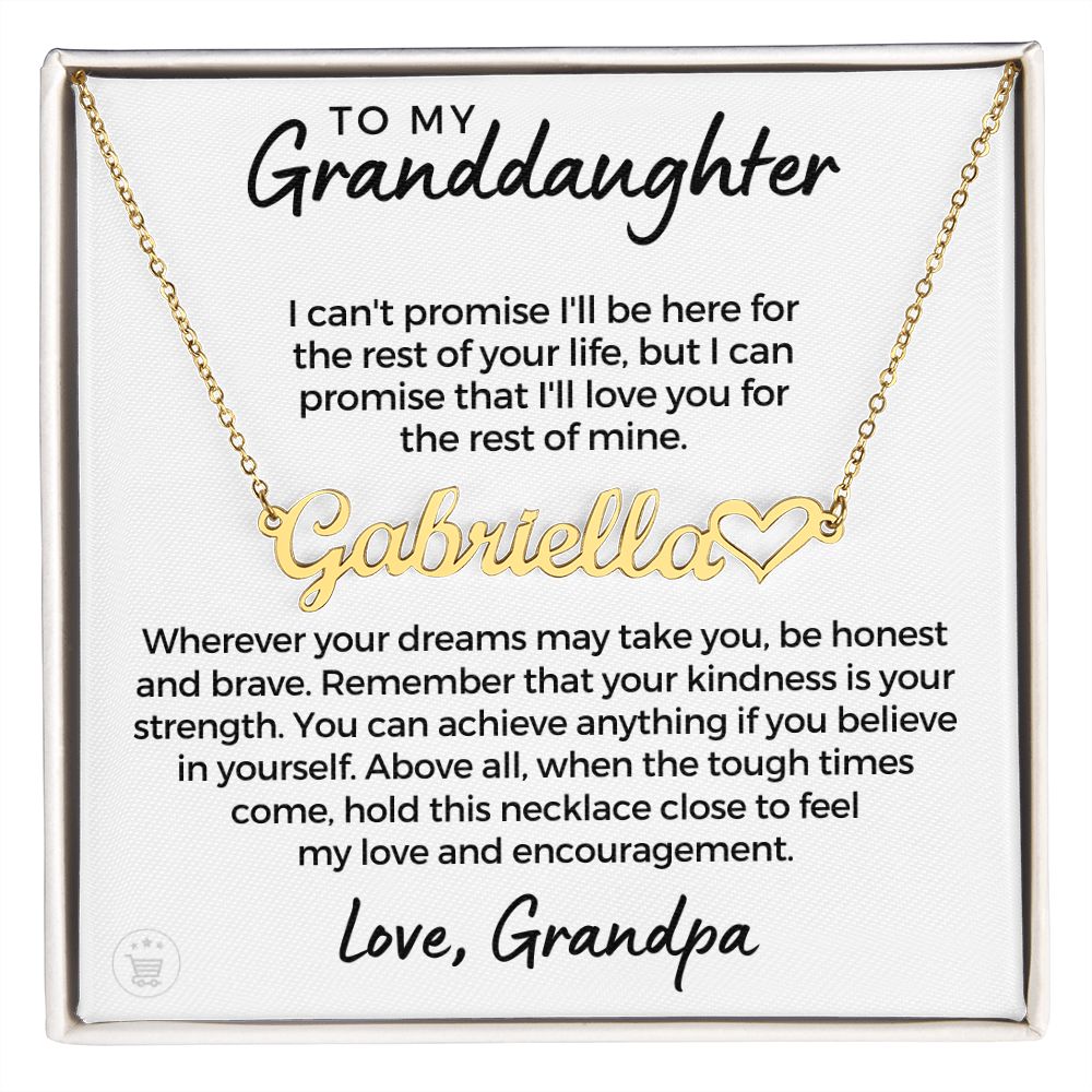 Personalized Granddaughter Gift From Grandpa | My Promise Name Necklace 0690HNNT20