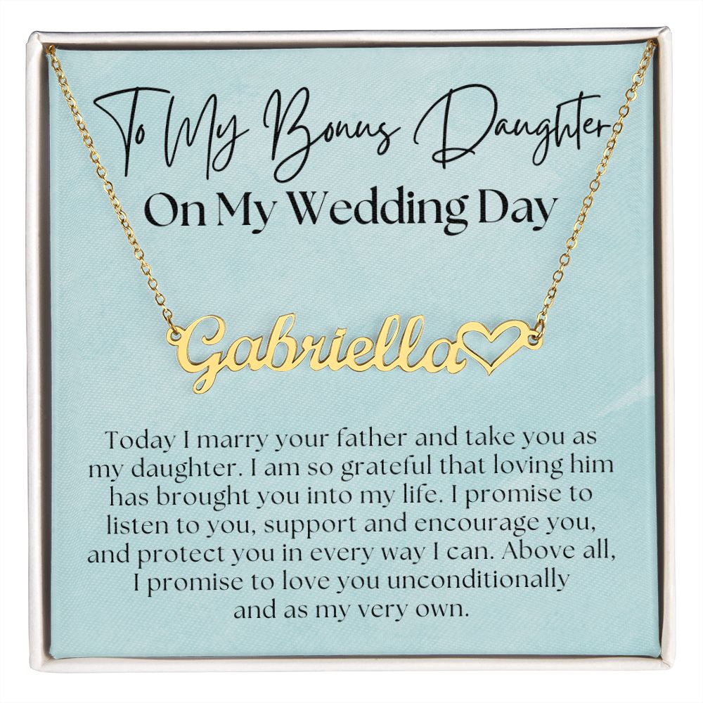 Personalized Stepdaughter Wedding Gift | Promise Name Necklace 0634HNNT10