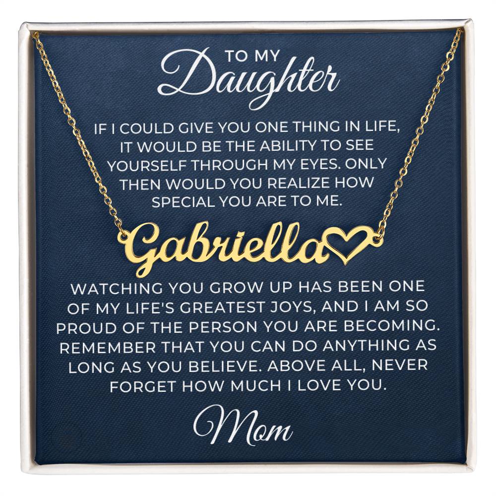 Personalized Daughter Gift From Mom | Believe Name Necklace 0576HNNT12