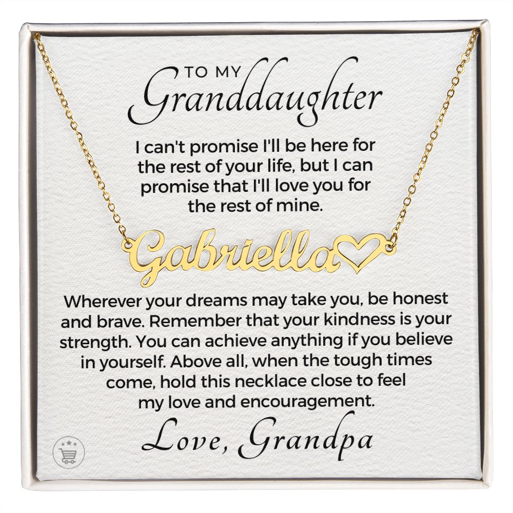 Personalized Granddaughter Gift From Grandpa | My Promise Name Necklace 0690HNNT8