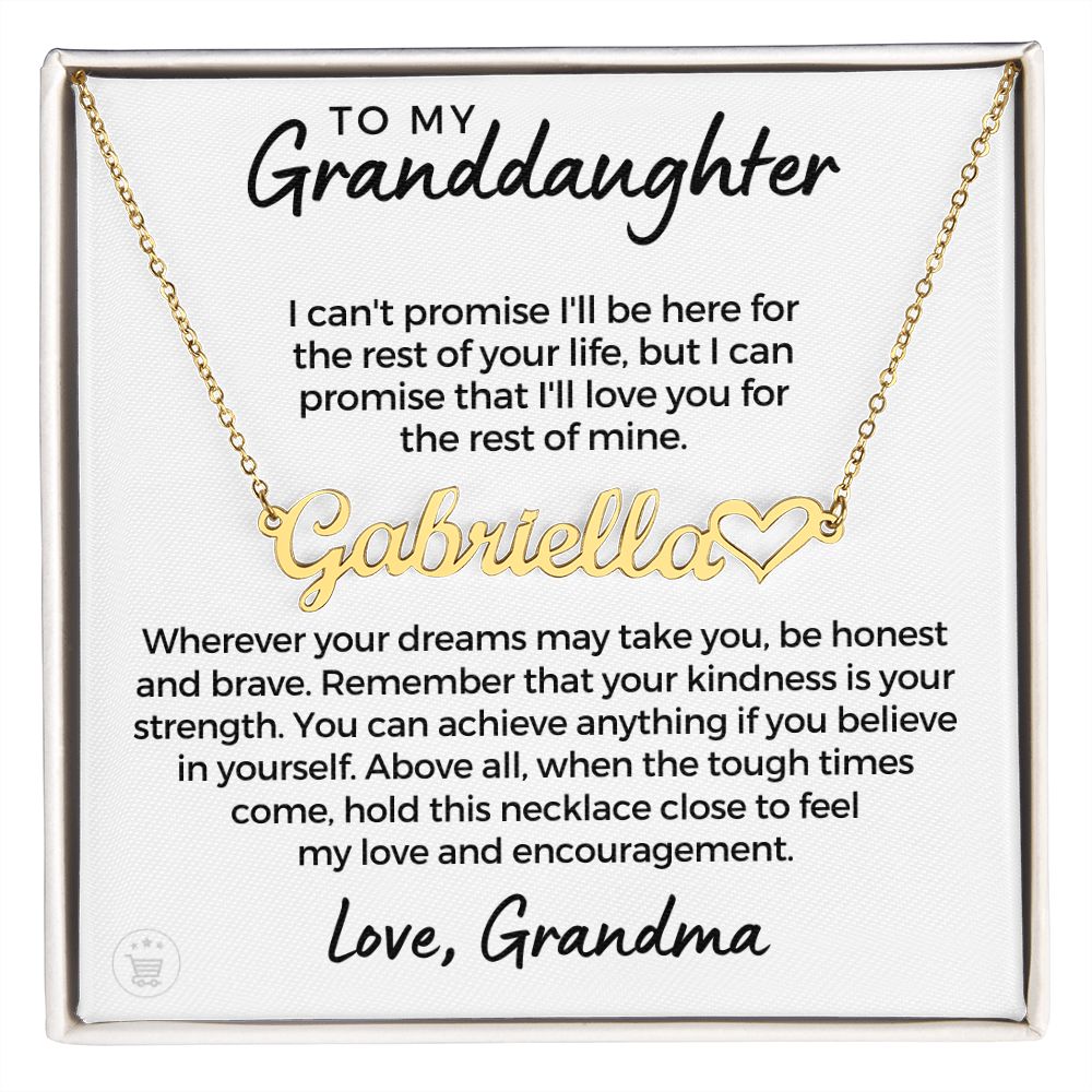 Personalized Granddaughter Gift From Grandma | My Promise Name Necklace 0716HNNT1