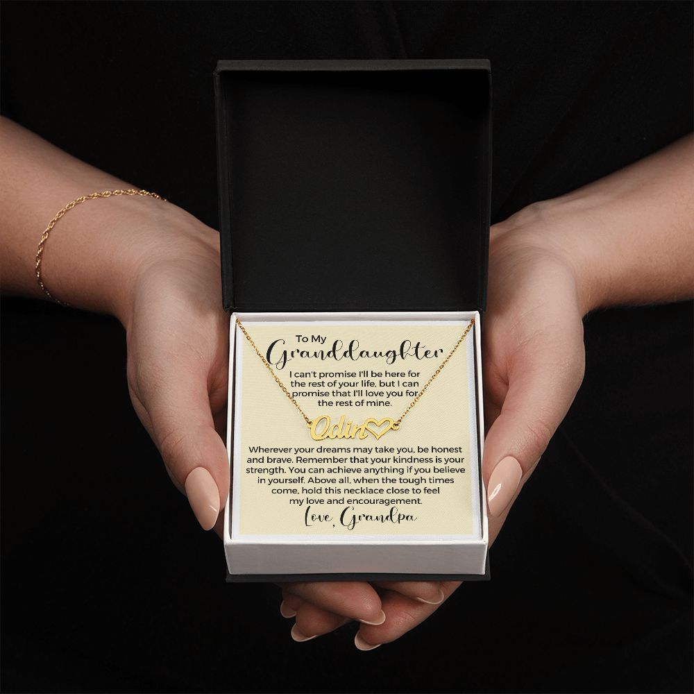 Personalized Granddaughter Gift From Grandpa | My Promise Name Necklace 0690HNNT6