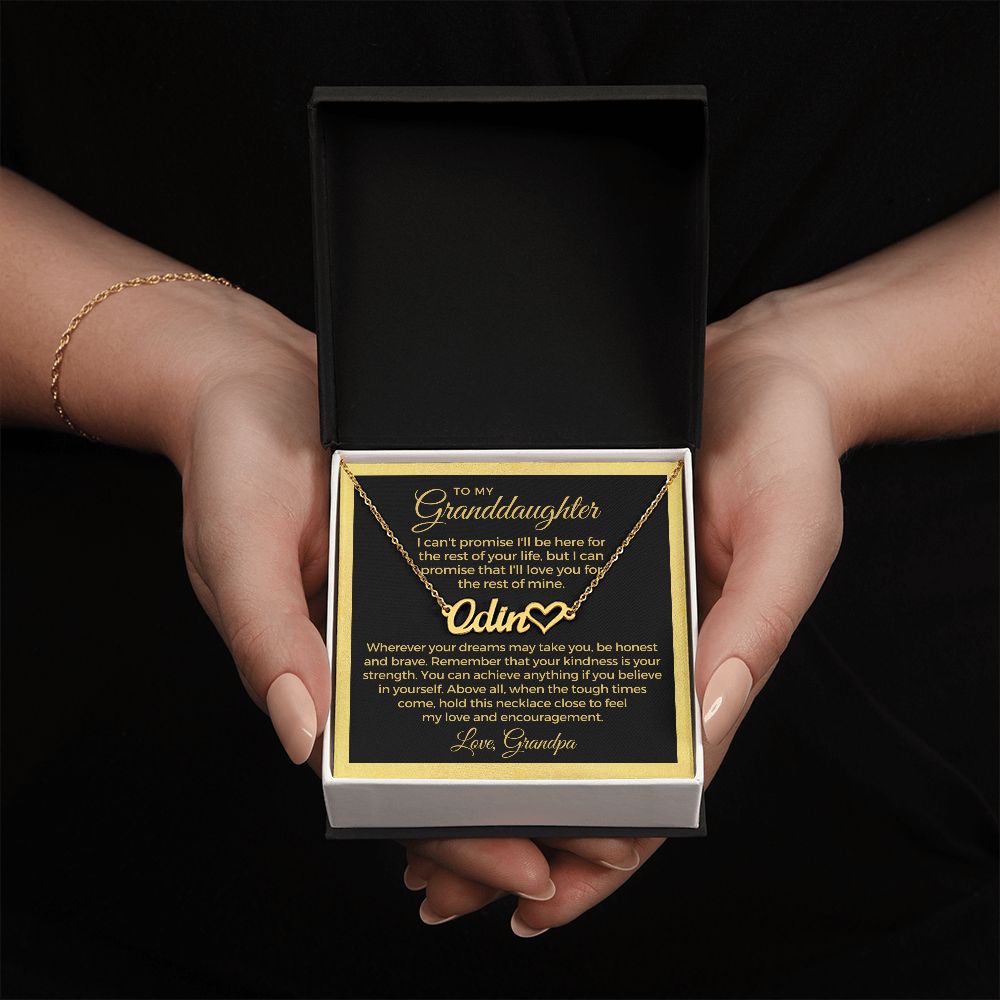 Personalized Granddaughter Gift From Grandpa | My Promise Name Necklace 0690HNNT15