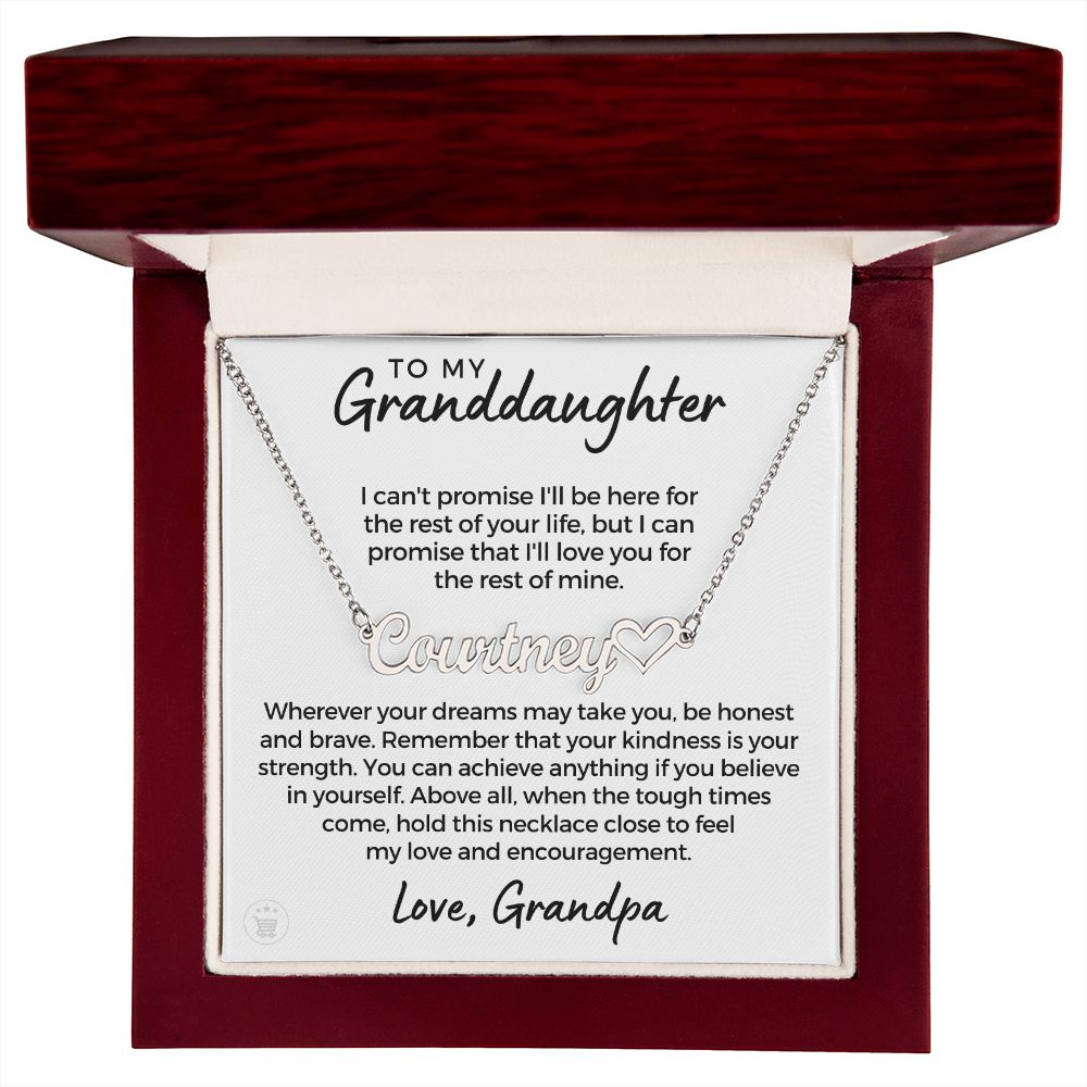 Personalized Granddaughter Gift From Grandpa | My Promise Name Necklace 0690HNNT20