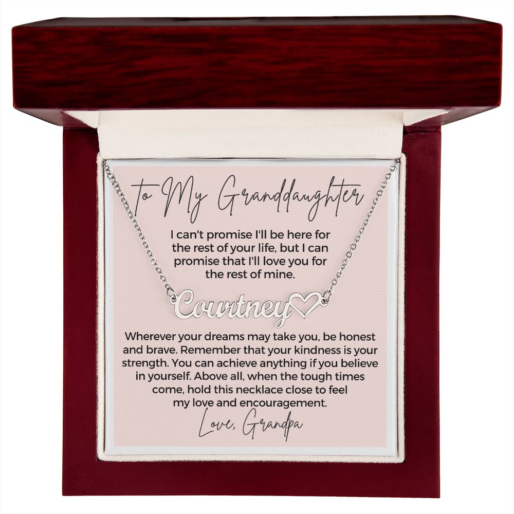 Personalized Granddaughter Gift From Grandpa | My Promise Name Necklace 0690HNNT4
