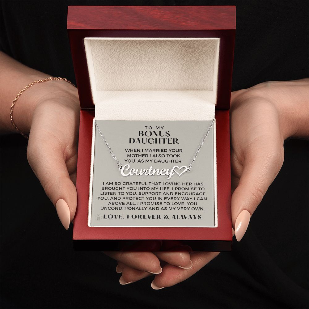 Personalized Stepdaughter Wedding Gift | Promise Name Necklace 0717HNNT7