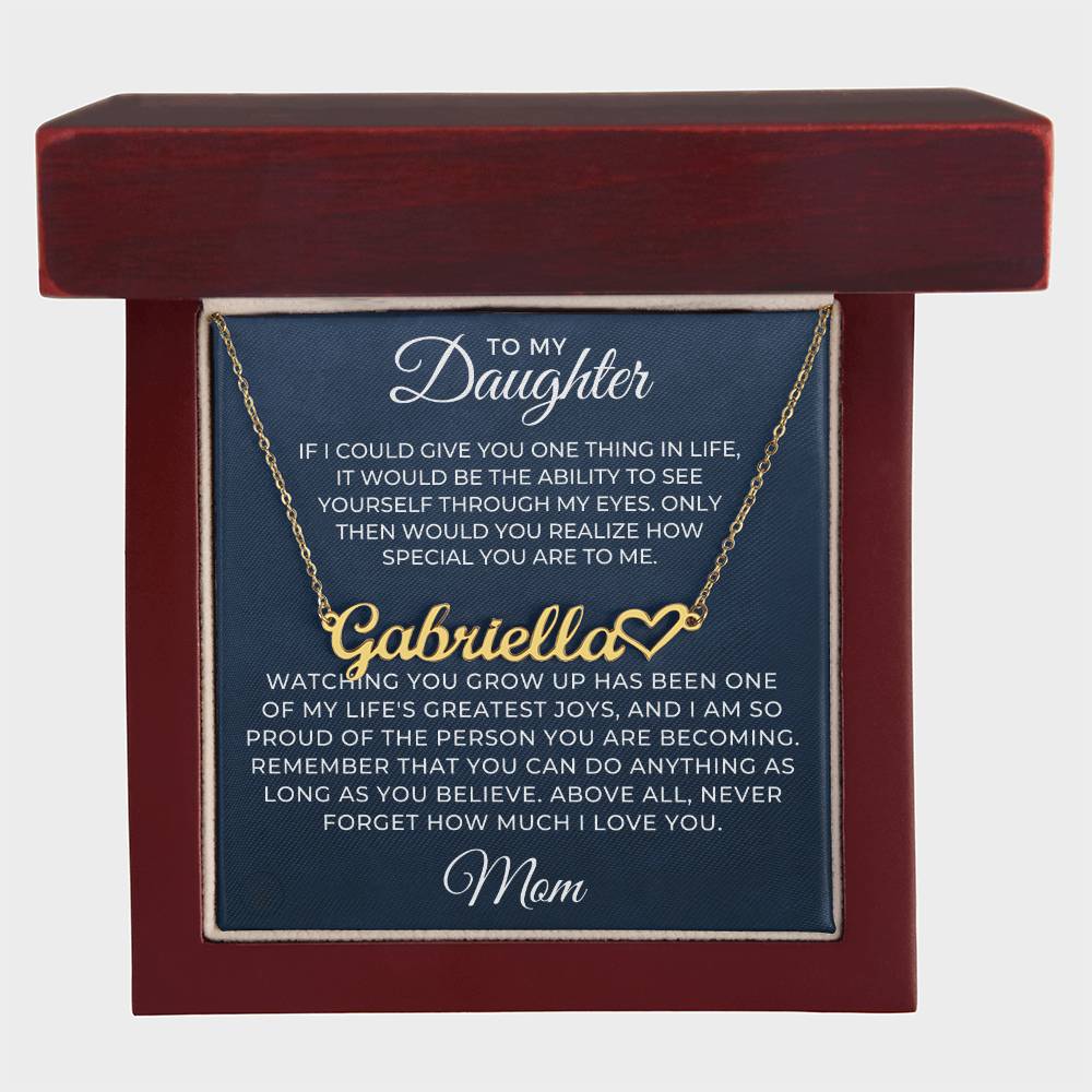 Personalized Daughter Gift From Mom | Believe Name Necklace 0576HNNT12