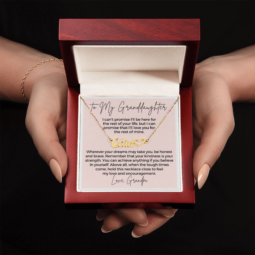 Personalized Granddaughter Gift From Grandpa | My Promise Name Necklace 0690HNNT4