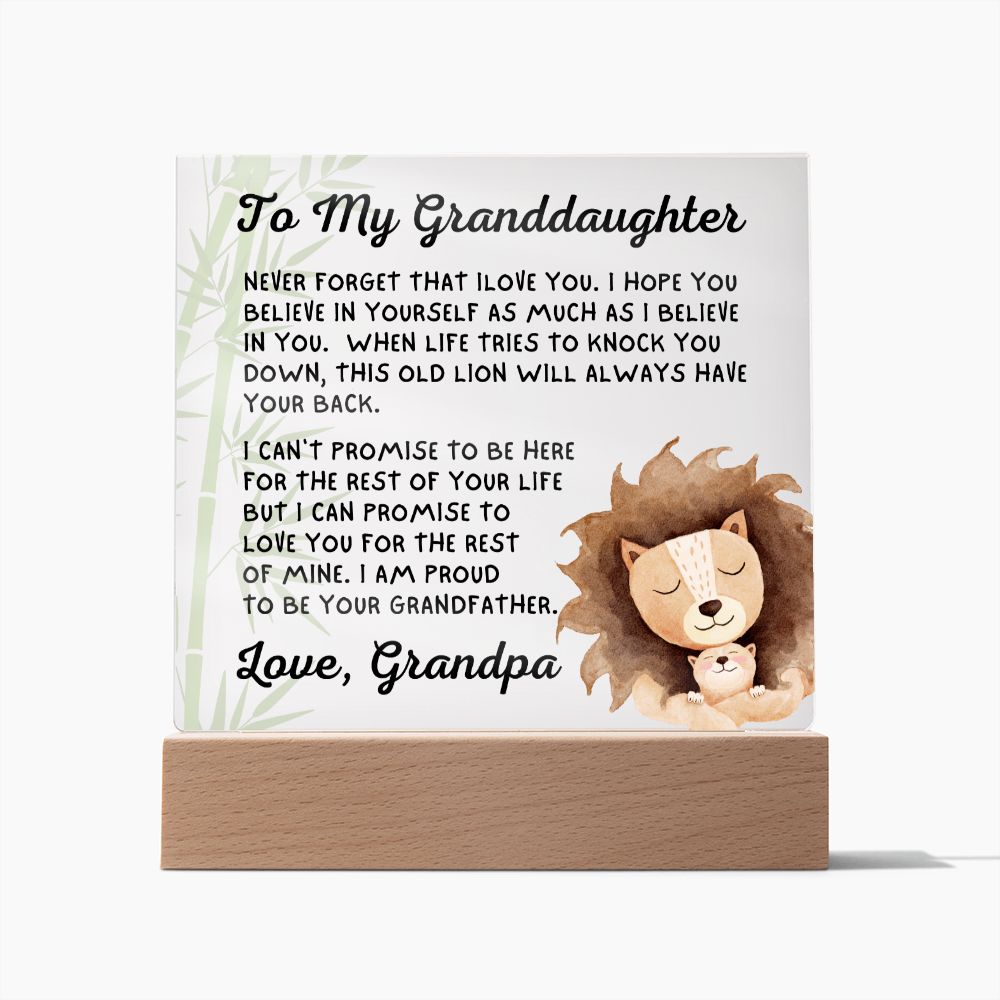 Gift for Granddaugher | Promise Acrylic Plaque 008-ACS